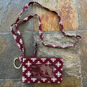 Vera Bradley Maroon and White TAMU Wallet and Landyard